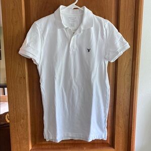 American Eagle Outfitters White Polo Shirt Classic Design